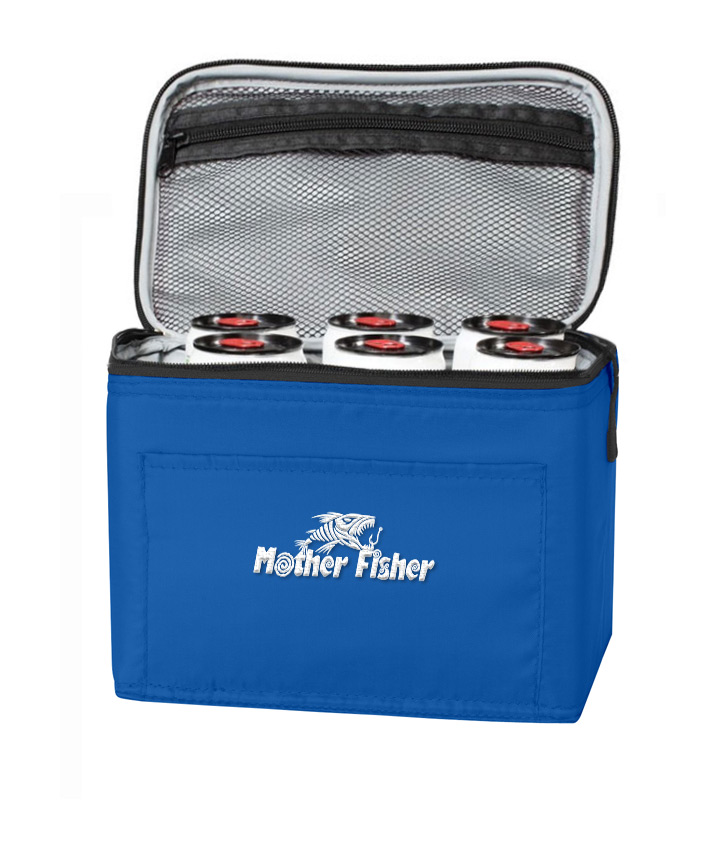 <p>This cooler easily holds six cans as well as an ice pack and other must-haves while on the water.</p><p>Fabric:
420 denier honeycomb polyester, 
600 denier polyester canvas, PEVA lining</p>
 
<ul><li>Adjustable web carrying strap</li>
<li>Heat-sealed, water-resistant lining</li>
<li>Interior zippered mesh pocket for utensils</li>
<li>Large front slip pocket for easy decoration access</li>
<li>Dimensions: 6.25