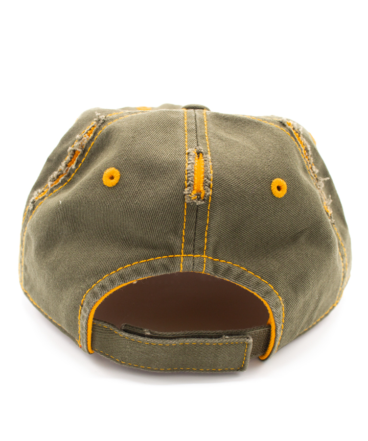 Here is a comfortable, everyday hat with a casual feel. With torn seams and contrast stitching this hat is just what you need for an edgy, cool style.
Fabric: 100% cotton twill
Structure: Unstructured
Profile: Low Profile
Closure: Velcro Closure